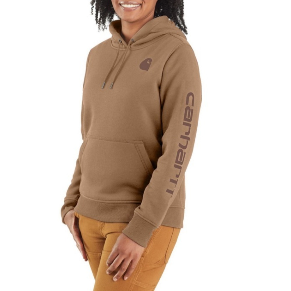 Carhartt Plus Size 3X 102791 Midweight‎ Graphic Sleeve Hoodie Flaxseed